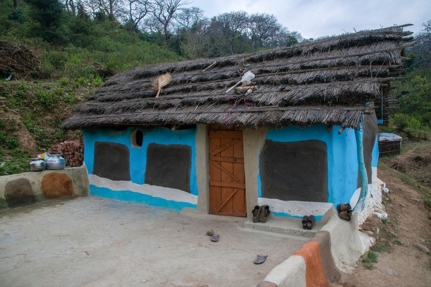 Right: A mud house located in a Bakarwal hamlet in Kathua district