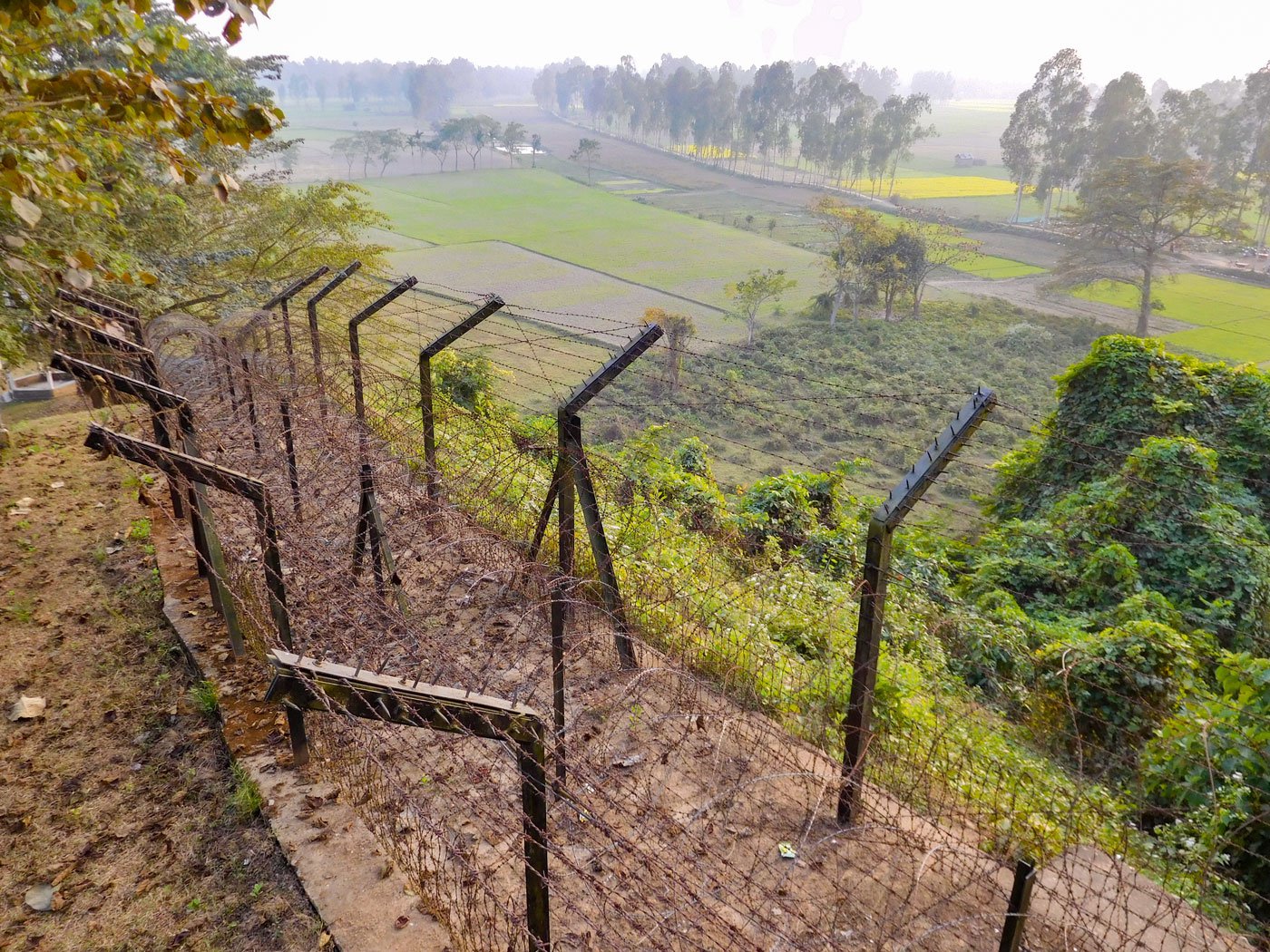Anarul has to cross this border to reach his land in a 'buffer zone' maintained as part of an India-Bangladesh agreement