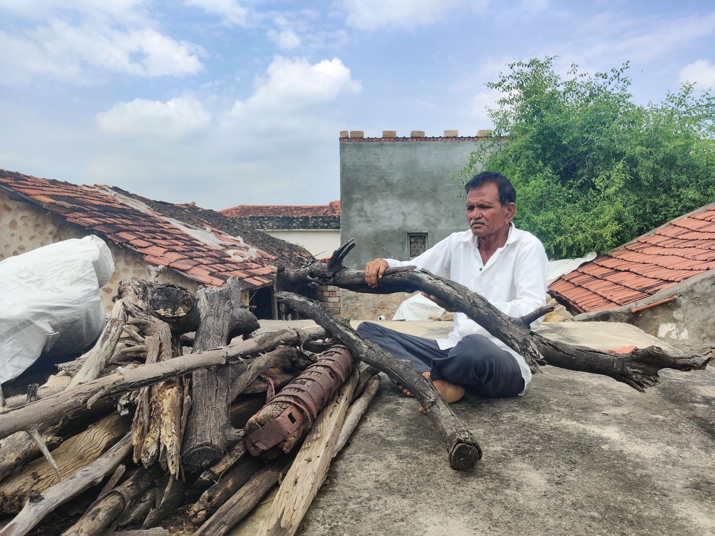 Balabhai on the terrace of his house. ‘I look at my land from a distance and imagine what my life would have been...’