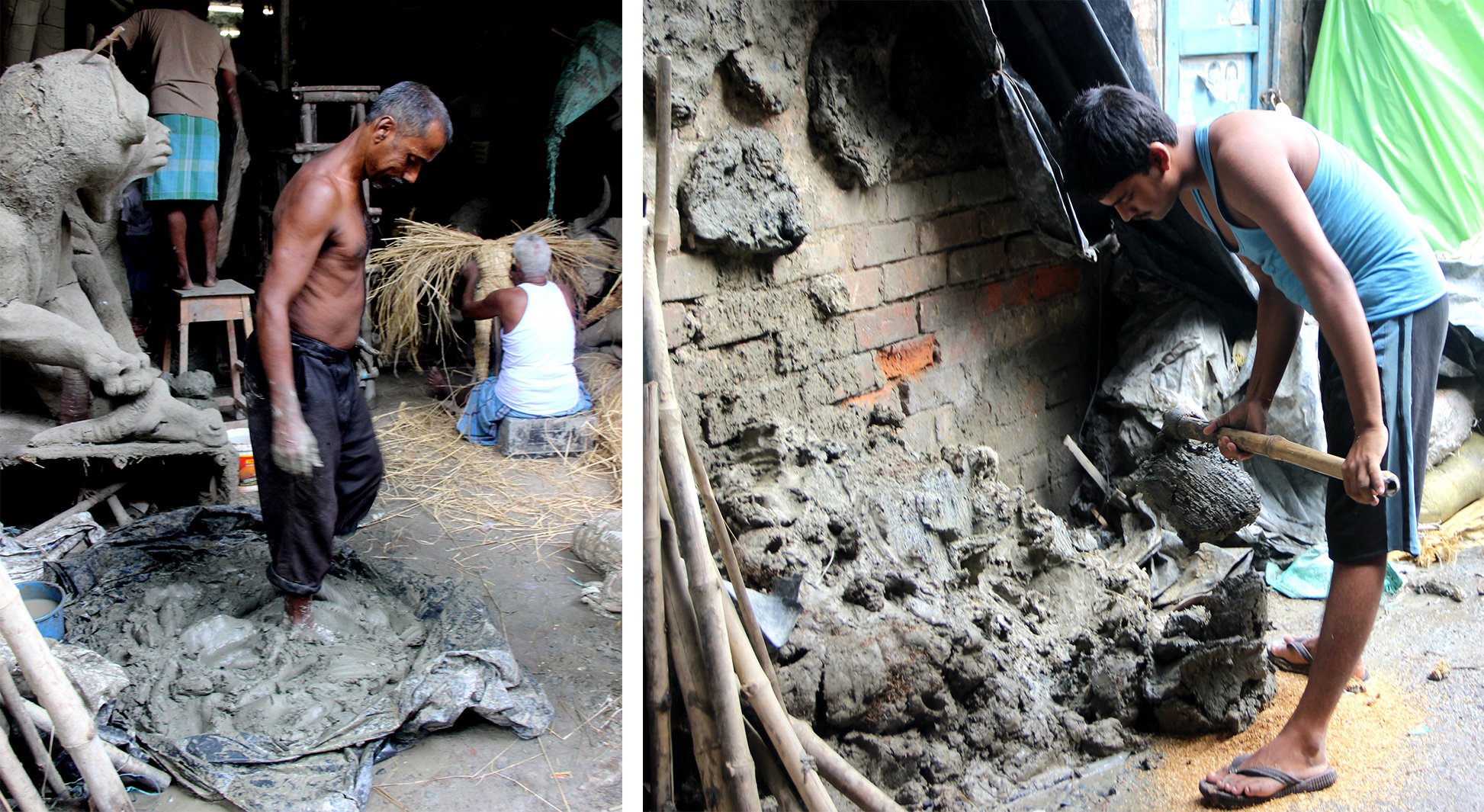 The artisans prepare a clay called ‘path mati’ by mixing jute particles with ‘atel mati’ from the Ganga