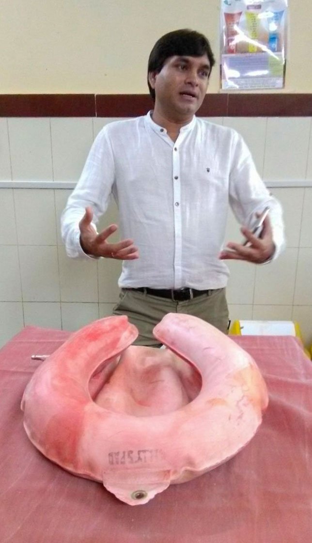 Left: Dr. Rohit Baghel, former state maternal health consultant, explaining delivery procedures to staff nurses and RMAs at a PHC. 'The Benoor PHC [is the best-equipped and serviced in the district', he says. Right: Dr. Paramjeet Kaur says she has seen many botched abortion cases in the nearly two years she has been posted in this part of Bastar