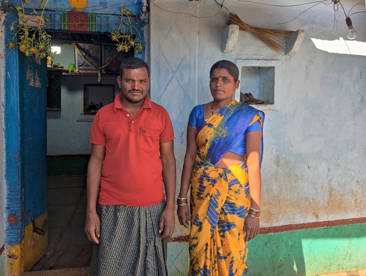 Left: Ramulu and Rajeshwari spent Rs. 30,000 to buy 1.28 acres of land in Barwad, 30 kilometres from their home in Yenkepalle village.
