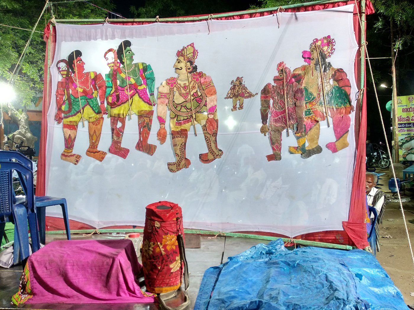 The background of the stage just before the performance