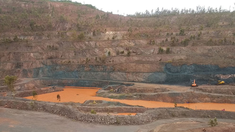 A view of an iron ore mining in Ramgad in Sandur