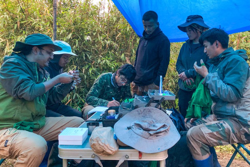 Left: The team is trying to understand how habitat degradation and rising temperatures alter the behaviour of birds and their survival rates.