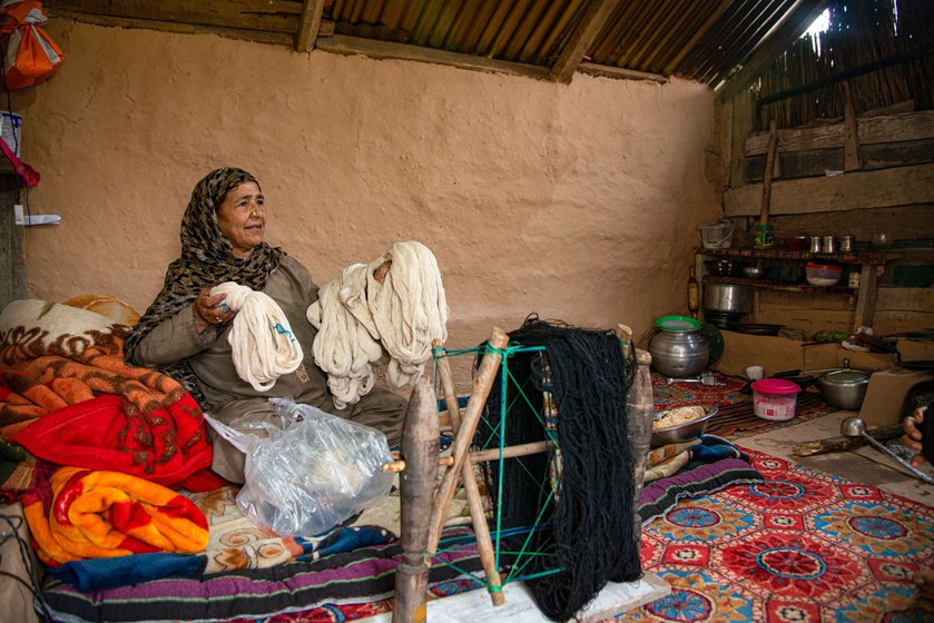 Zareena Begum is a veteran weaver and lives in Bakarwal settlement Samba district