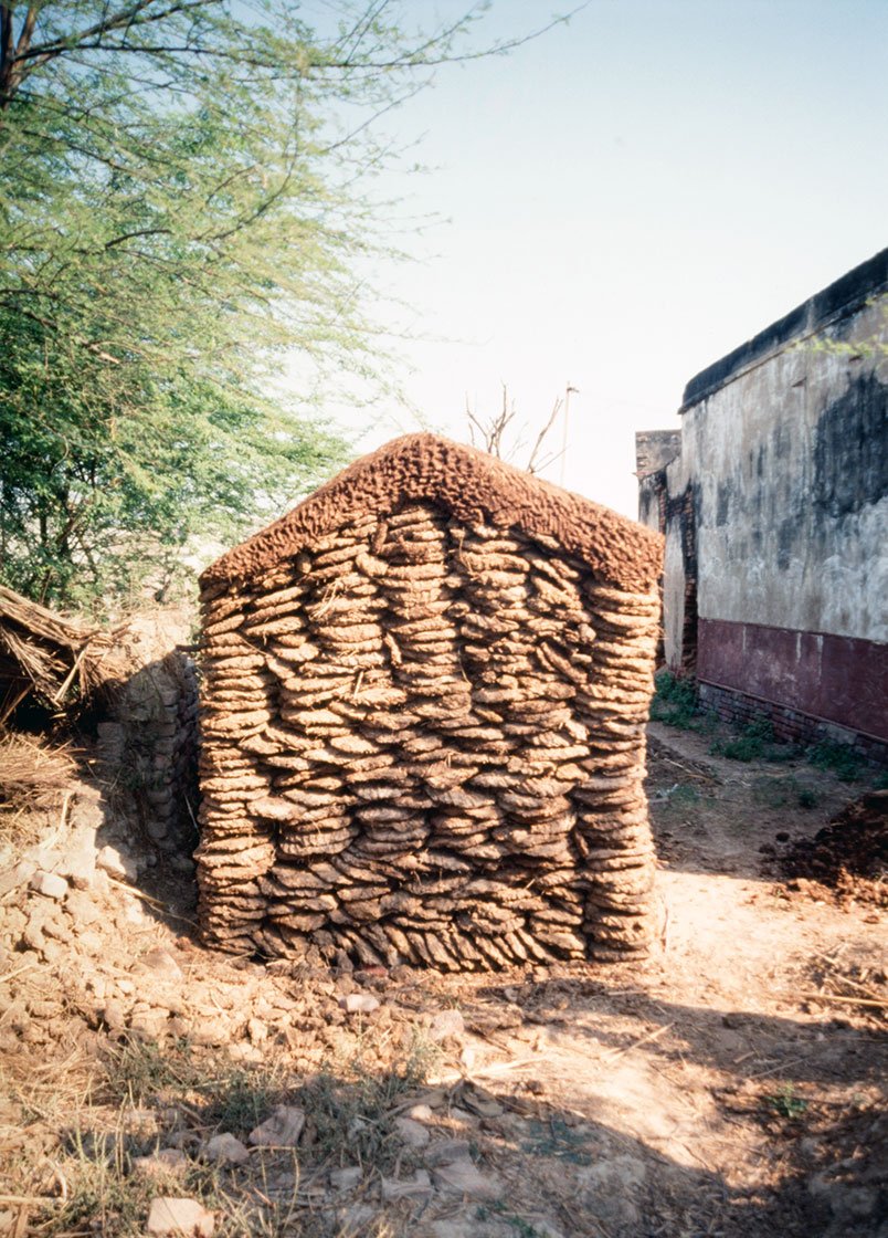 A pile of dung cakes