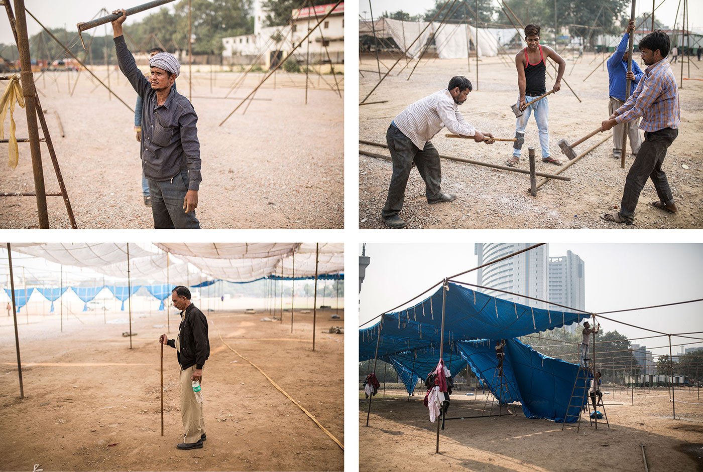 laborers preparing for farmers march