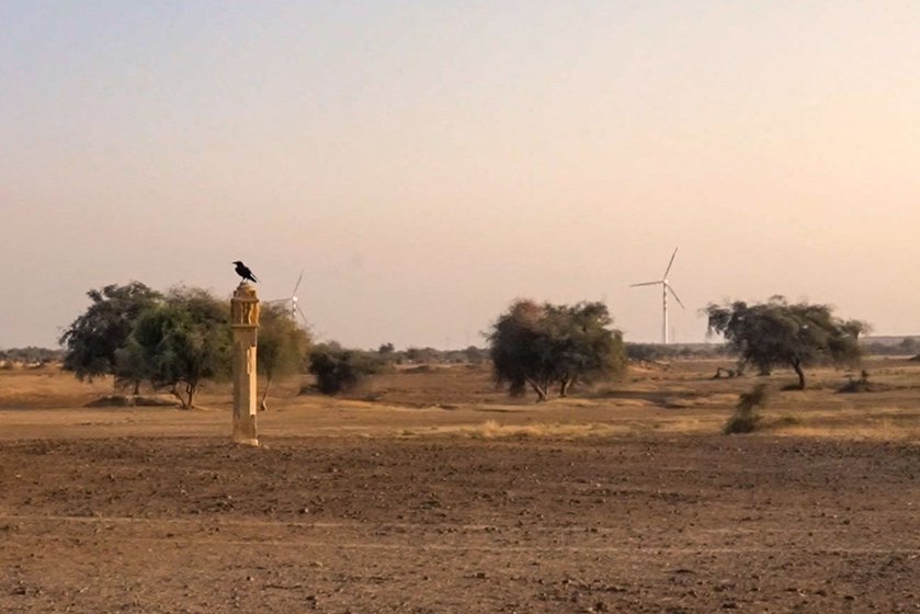 Right: A pillar at the the Dungar Pir ji oran in Mokla panchayat is said to date back around 800 years, and is a marker of cultural and religious beliefs