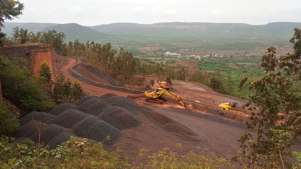 A view of an iron ore mining in Ramgad in Sandur