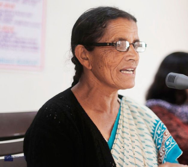 Basanti Samant delivering keynote address at the opening of the Buransh Mahotsav 2018 