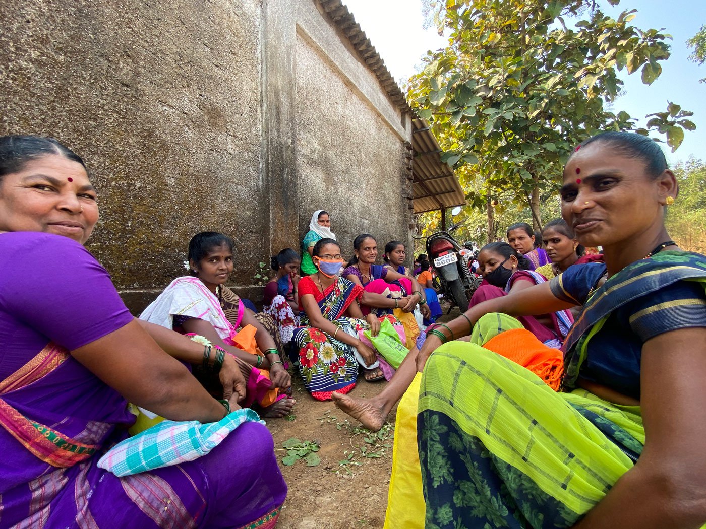 Waiting outside the Communist Party of India (Marxist) office at Wada taluka's Kiravali Naka