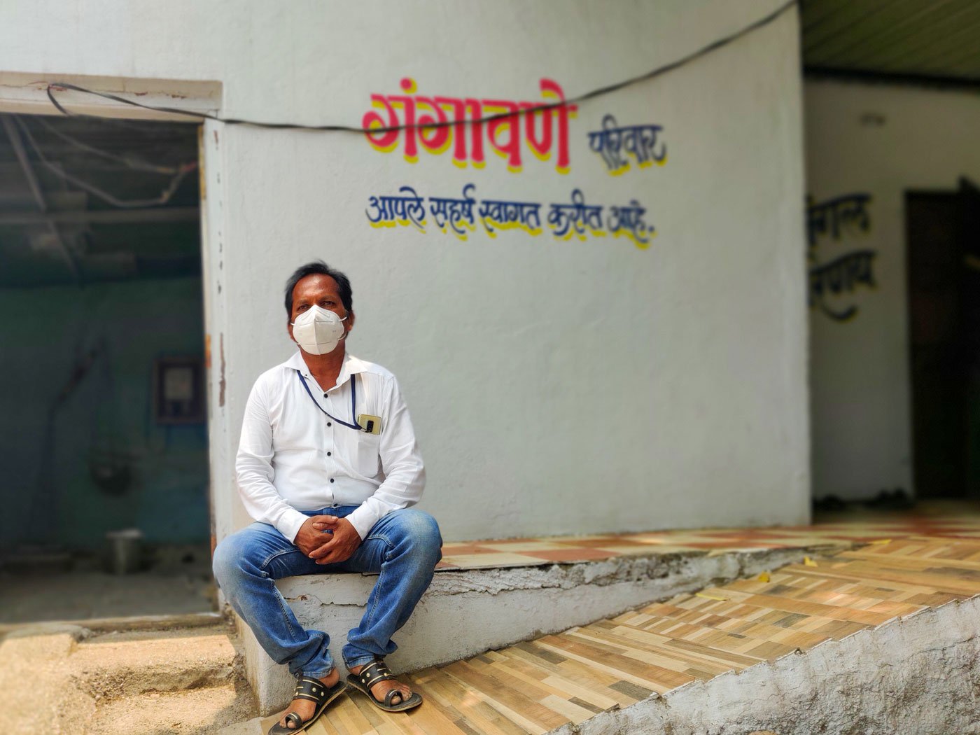 Left: A framed photo of Vinod Gangawane. Right: Suresh Gangawane fought the hospital's high charges when his brother was refused treatment under MJPJAY