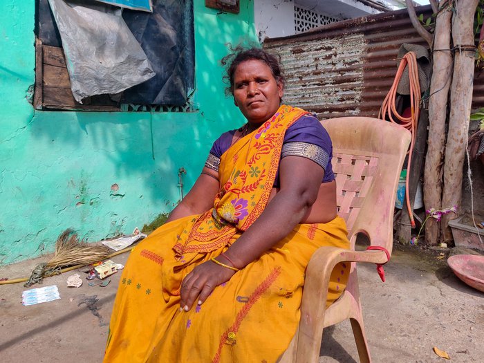 Jadhav can no longer fire up her stove. To cook a meal she has to request a neighbour to help with the stove. 'Sometimes my brothers cook food at their house and bring it to me,' she says