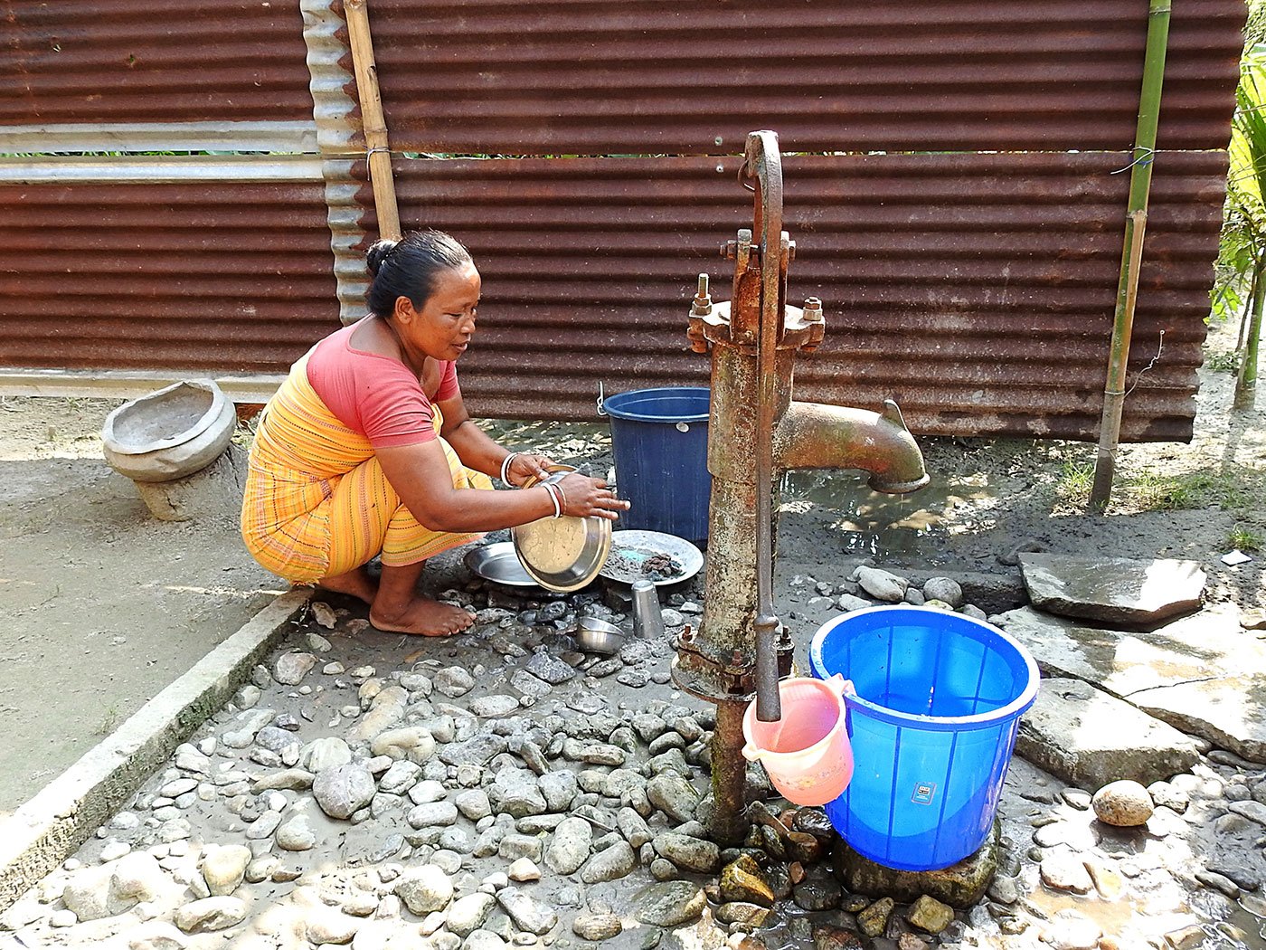 Doing the household chores forms a big part of Sama’s day