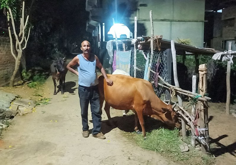 Pramila, Bachu's wife (centre) began selling milk in the colony during the lockdown; their son Puspraj (right) hopes to find a government job after college