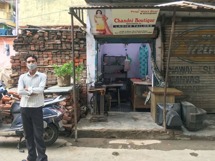 In March, Rukhsana's husband Mohammed Wakil had opened a tailoring shop in Delhi. Now, he is struggling to re-start work

