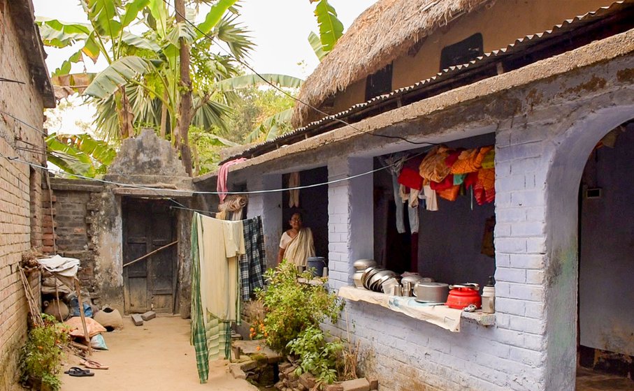 The resident of Adityapur lives in a mud house with three rooms with her youngest son Sukumar and his family