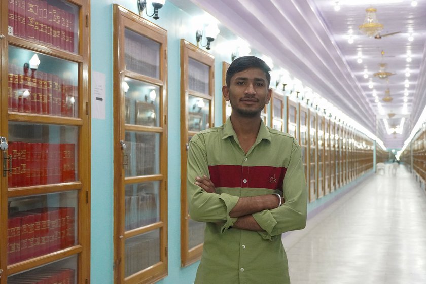 Right: Ashok Kumar Devpal works in the library maintenance team
