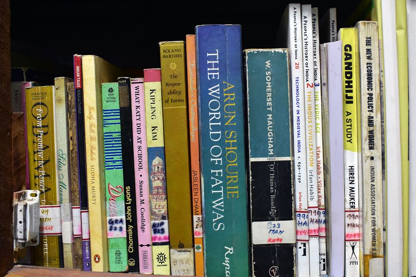 Some books in the English language at the Rehnuma Library Centre