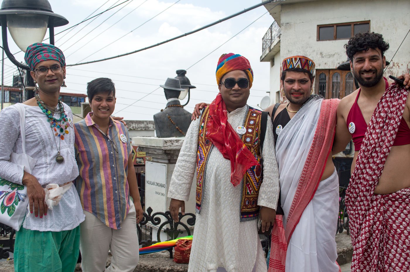 Anant Dayal, Sanya Jain, Manish Thapa, Don Hasar and Shashank (left to right) helped organise the Pride march