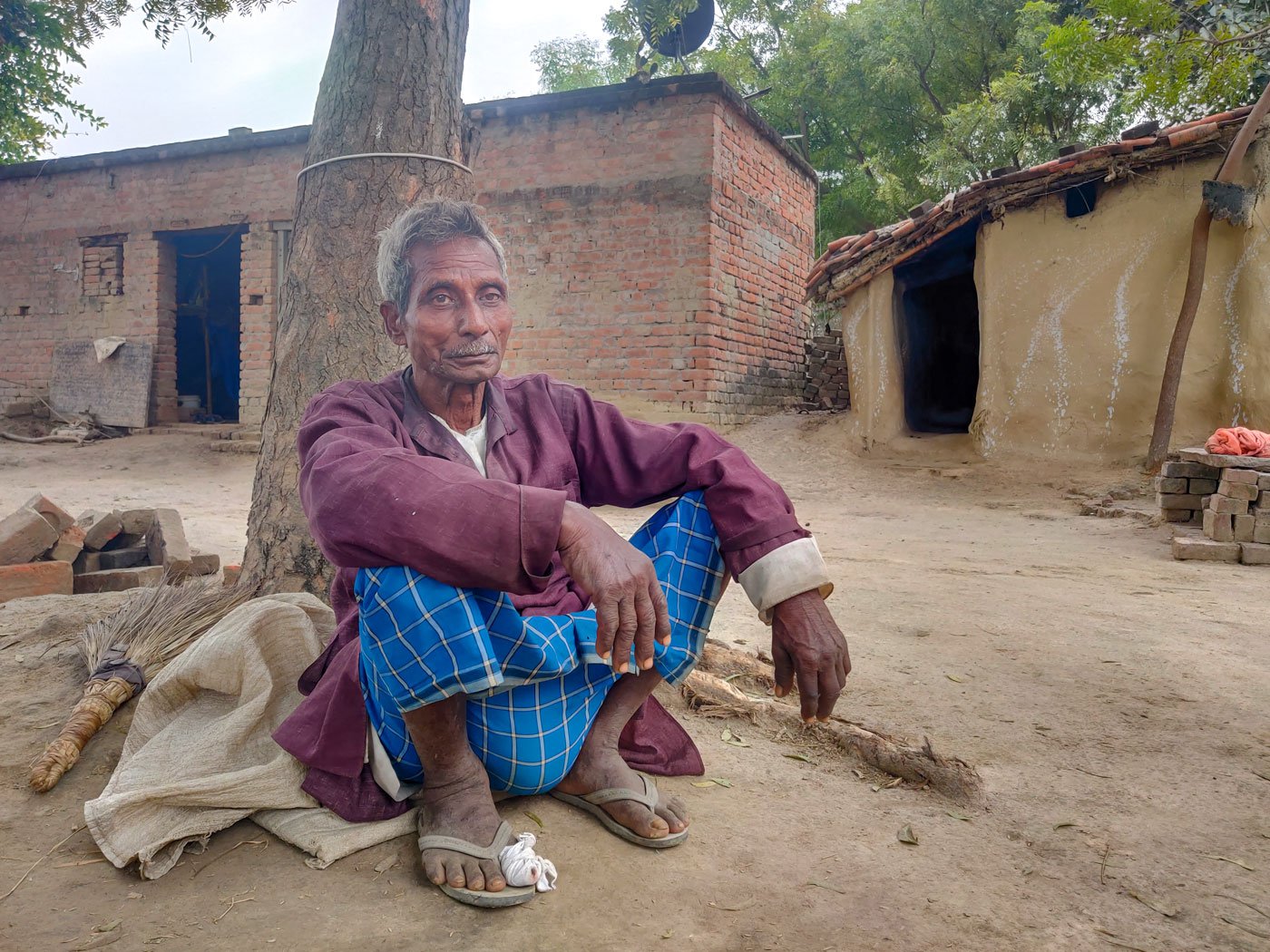Left: Lullur says his son gets work only once a week these days.