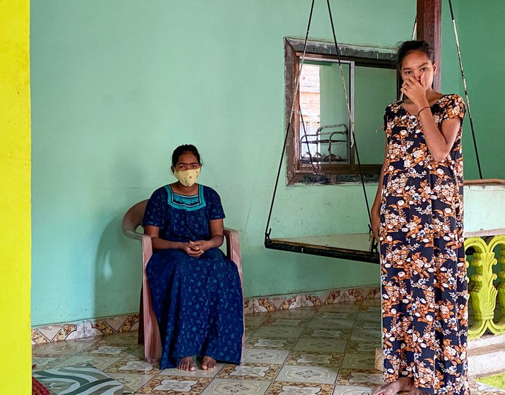 Sumitra Moragha (left) says: 'No hospital gave him a bed. My brother couldn’t breathe. His new bride [Rupali, right, in blue] hasn’t eaten in days'