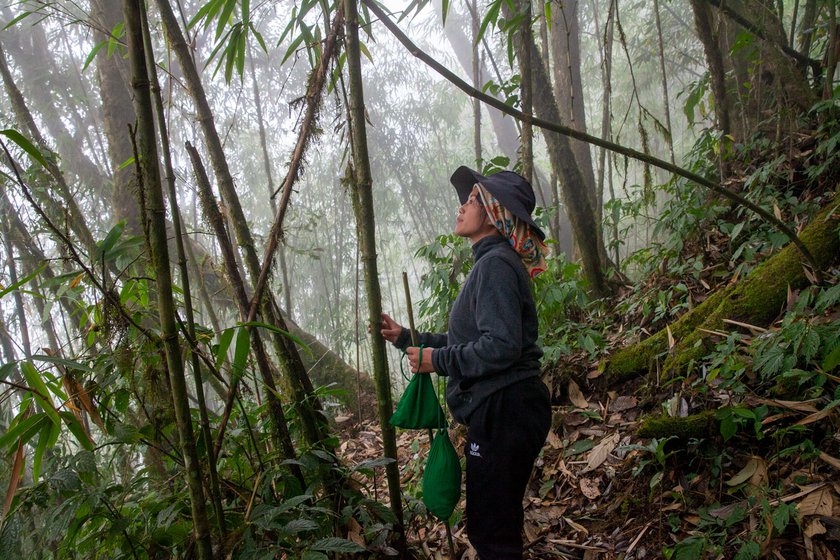 Aiti Thapa (left) and Dema Tamang (right), in their early twenties, are the first women from their village Ramalingam, and in fact from Arunachal Pradesh, to document and study birds via mist-netting