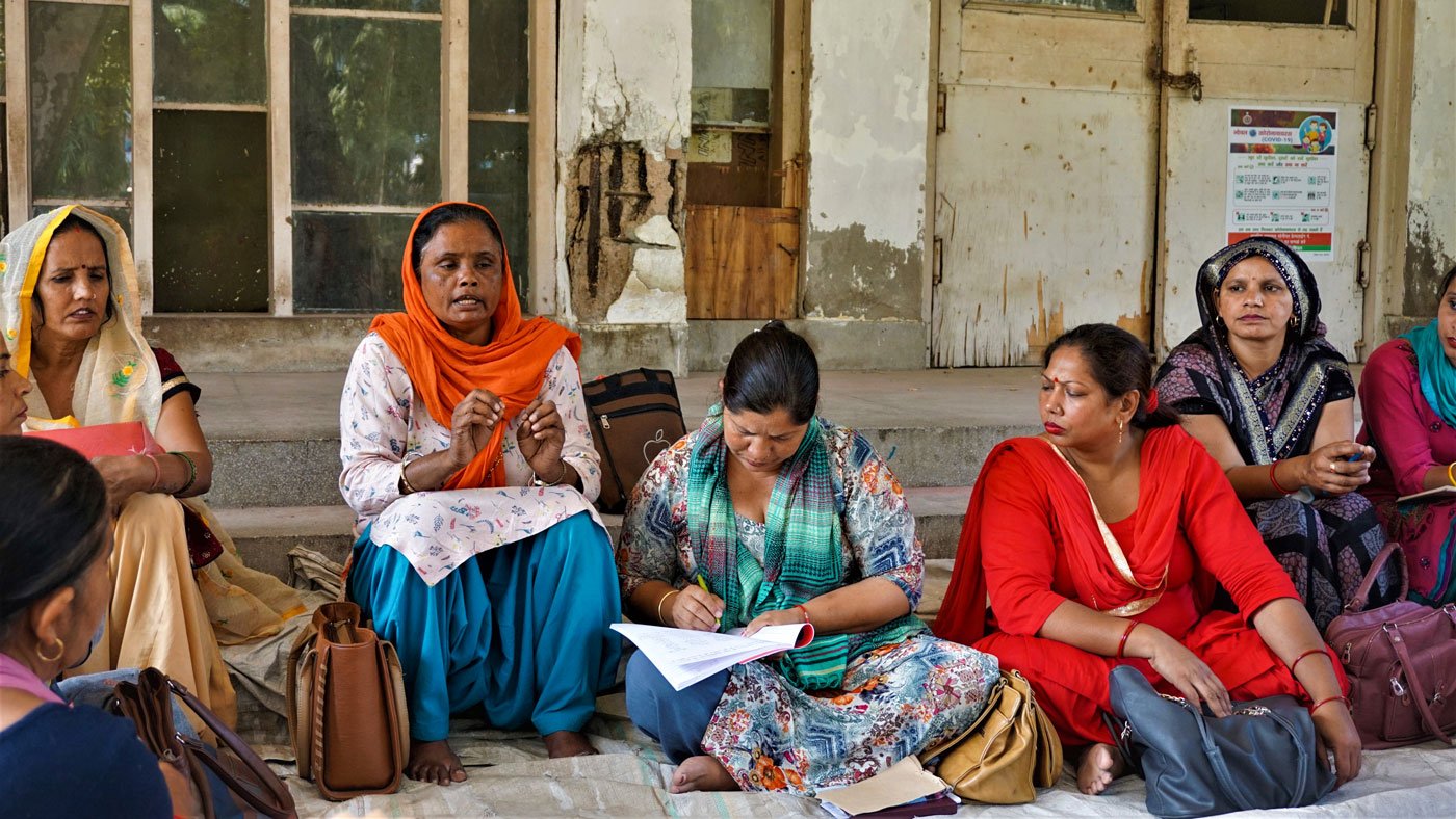 Many ASHAs have lost track of how much they are owed. Anita (second from left), from Kakroi village, is still waiting for her dues