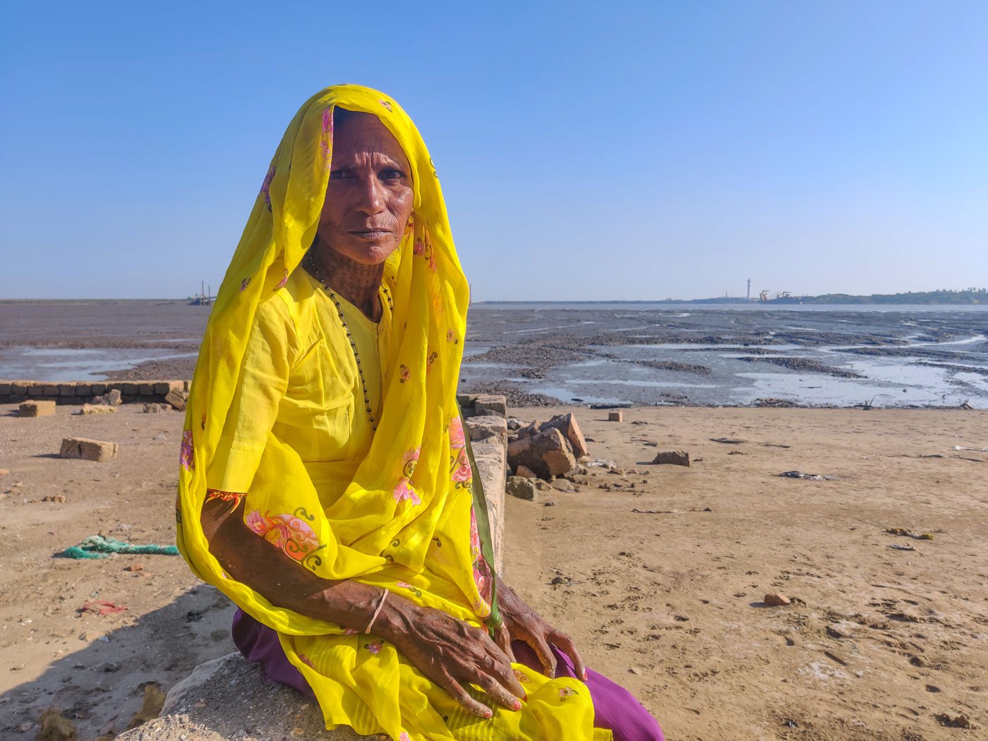 Jamnaben's husband Sanabhai was on a small fishing boat which broke down in the middle of the Arabian Sea. He passed away before help could reach him