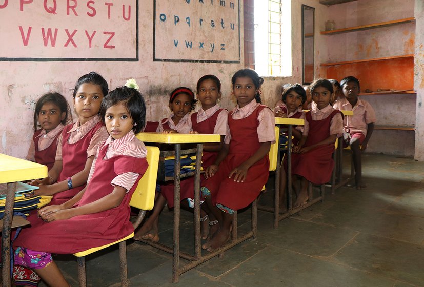 Children in a classroom in a primary school in Murbichapada