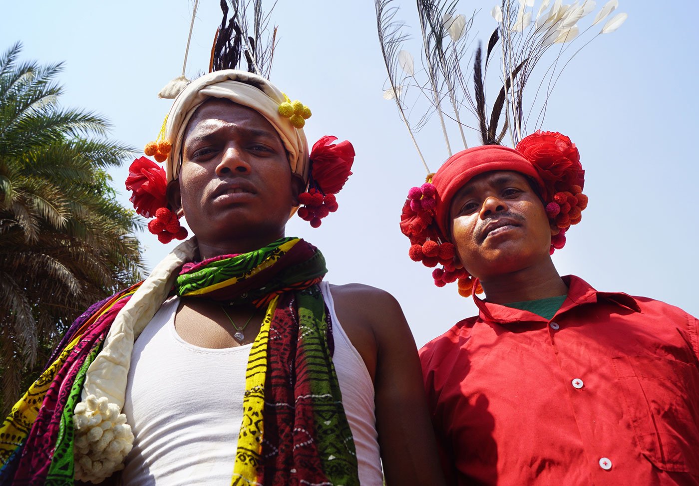 Image of Tribal Man Wearing Tribal Dress And Performing The Folk Dance At  World Tribal Day Celebrations in Amravathi-FL305954-Picxy