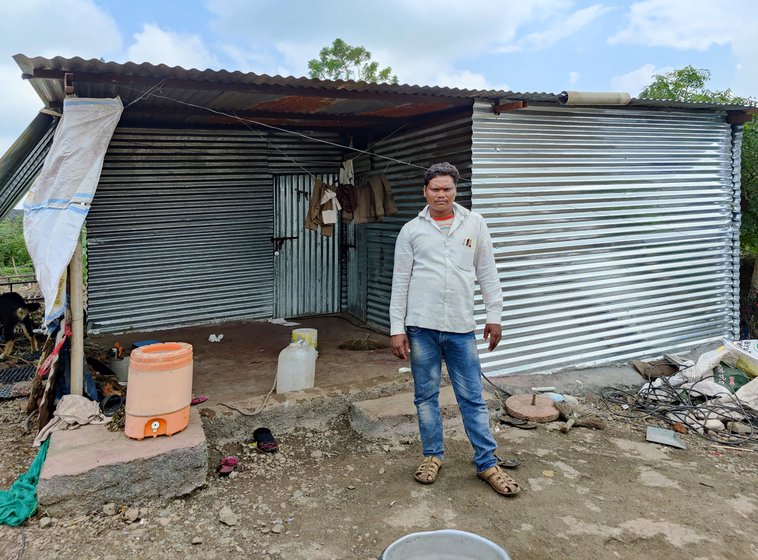 Vikram Barde, a daily-wage worker, lives with his wife Rekha in a one-room house with a tin roof. ' We never had a place to call home,' the 36-year-old says, “I can’t recall how many times we have changed places since my childhood'