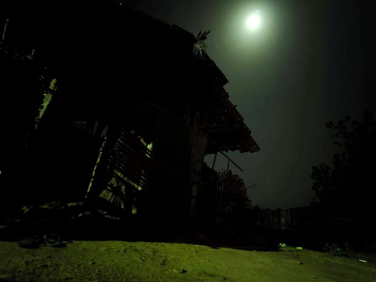 Left: The kurma ghar in Bejur village where Parvati spends her period days feels spooky at night.