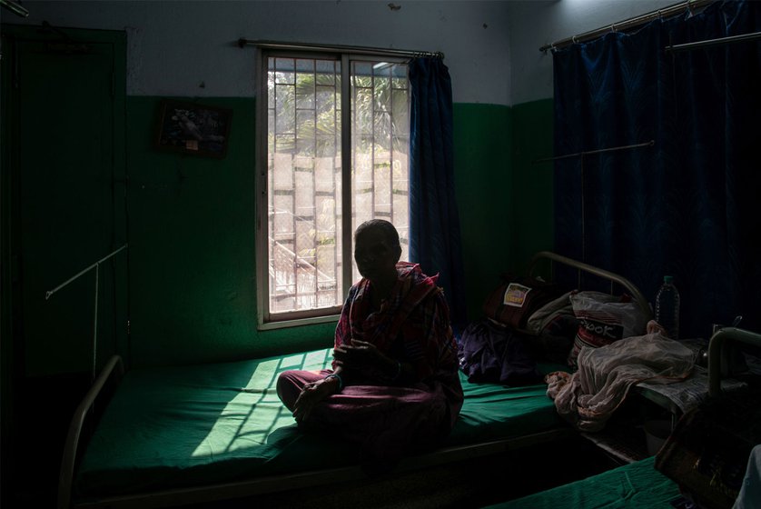 Congested living conditions increase the chance of spreading TB among other family members. Isolating is hard on women patients who, when left to convalesce on their own (right), feel abandoned