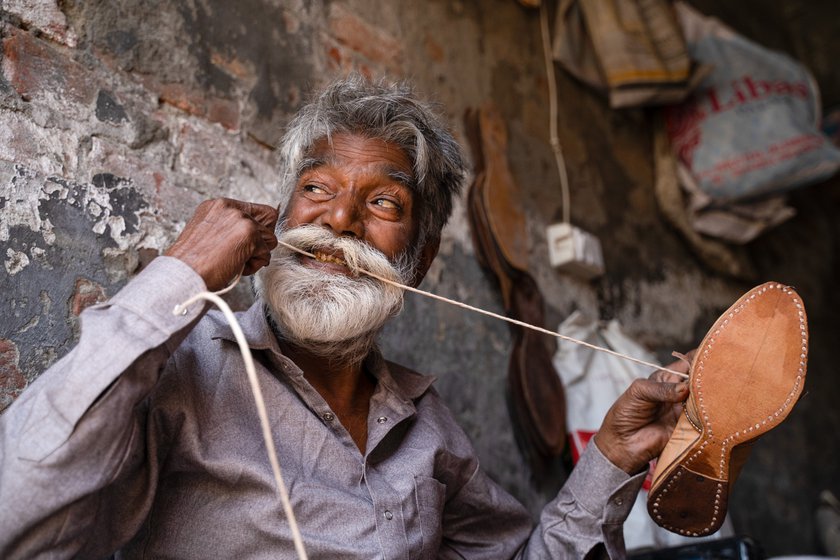 The craft of jutti- making requires precision. ‘Initially, I was not good at stitching shoes with thread,’ he recalls. But once he put his mind to it, he learnt it in two months
