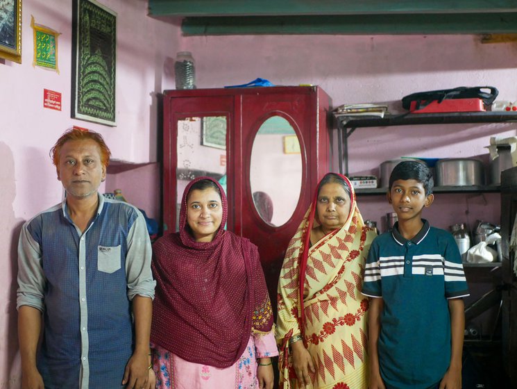 Right: (from left to right) Irfan Abdul Gani Sitarmaker, Shaheen Irfan Sitarmaker, Hameeda Abdul Gani Sitaramker (Irfan’s mother) and Shaheen and Irfan's son Rehaan