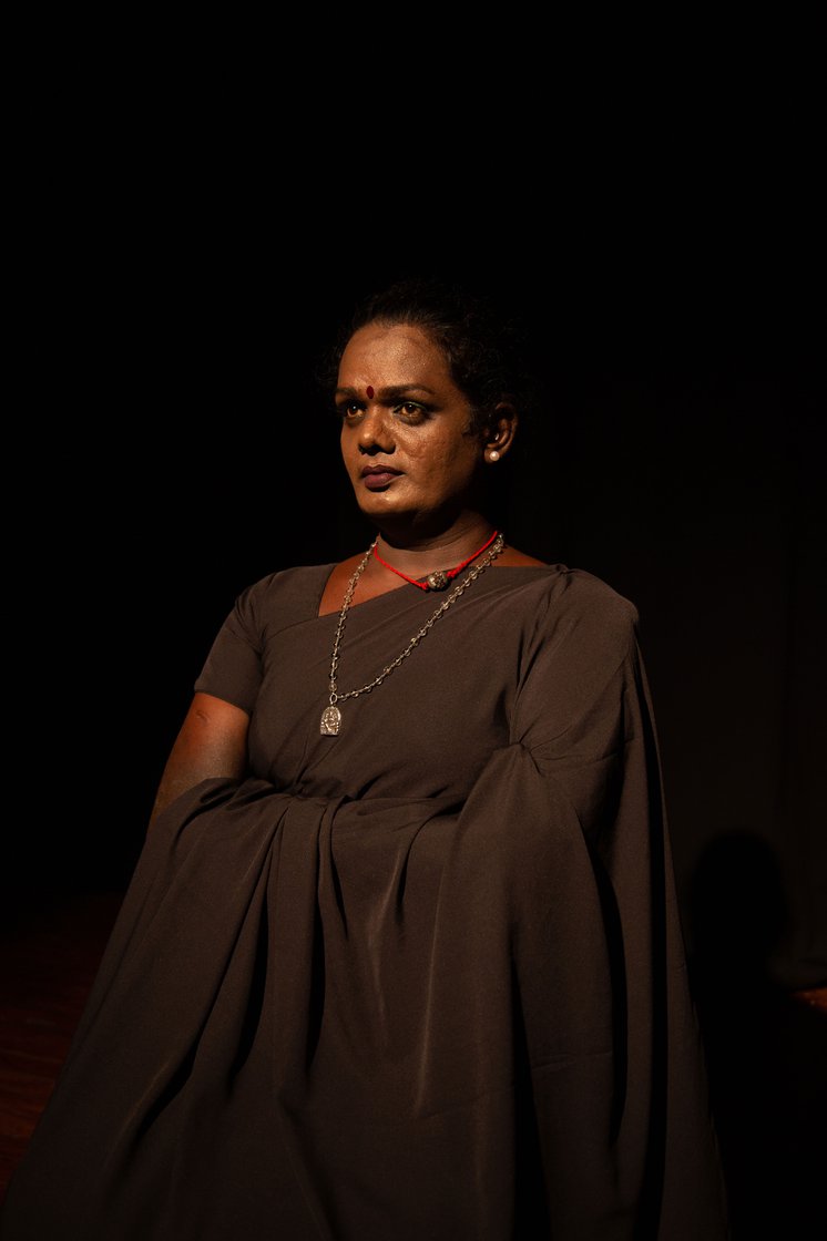 A portrait of Raghinirajesh, a theatre artist