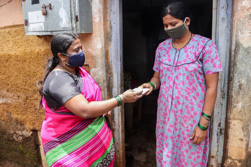 Rani Kohli (left) was out to work in Bhendavade even after floods destroyed her house in 2021