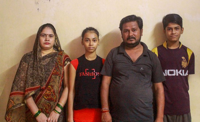 The Mali family: Sadhana, Tamanna, Sanjay, Akash