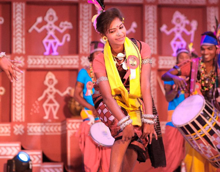 Tiki Meher of Kalajibi dance group, during a performance