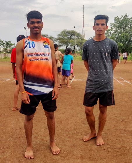 Left: Ravi Wasave (in grey t-shirt) from Nandurbar wants to excel in kho-kho. Right: More girls have started playing the sport in the last decade