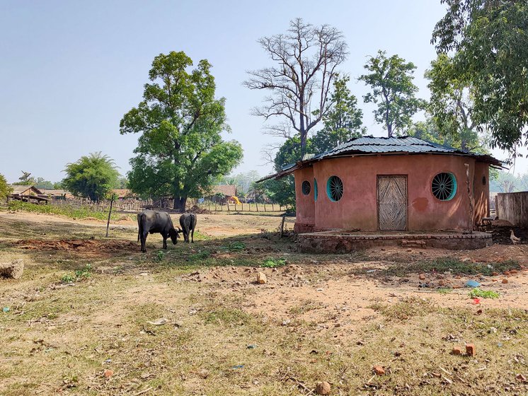 Left: A government-built period hut near Kumarguda village in Bhamragad taluka