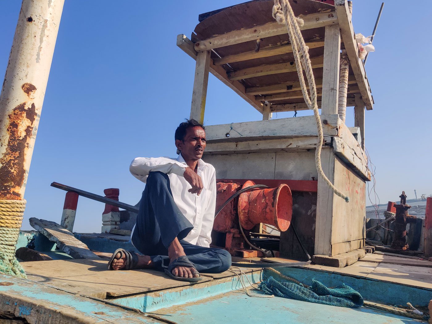 'We bear the discomfort when we fall sick on the boat and get treated only after we are back home,' says Jeevanbhai Shiyal
