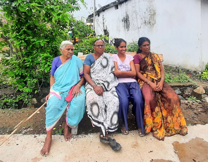 Prashant Yelattiwar (left) is still to come to terms with his wife Swarupa’s death in a tiger attack in December 2022. Right: Swarupa’s mother Sayatribai, sister-in-law Nandtai Yelattiwar, and niece Aachal. Prashant got Rs. 20 lakh as compensation for his wife’s death
