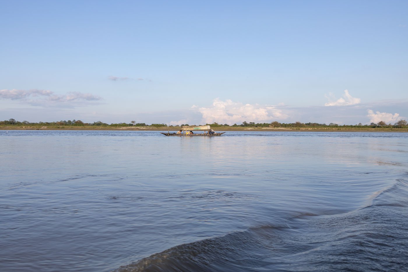 Dabli Chapori, seen in the distance, is one of many river islands – called chapori or char – on the Brahmaputra