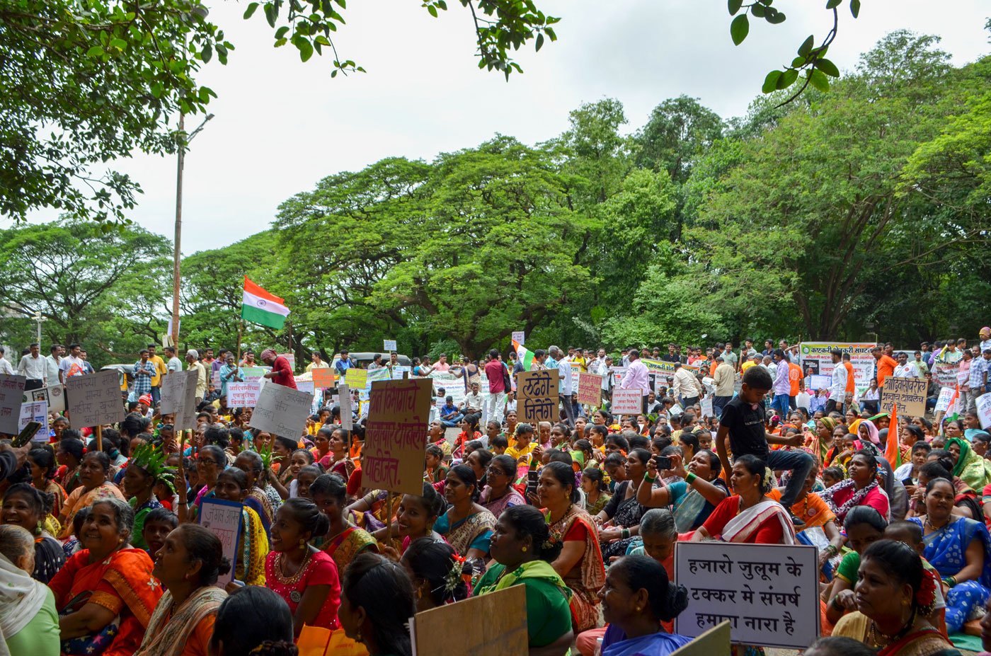 After the rally people gathered to listen to the speeches by activists