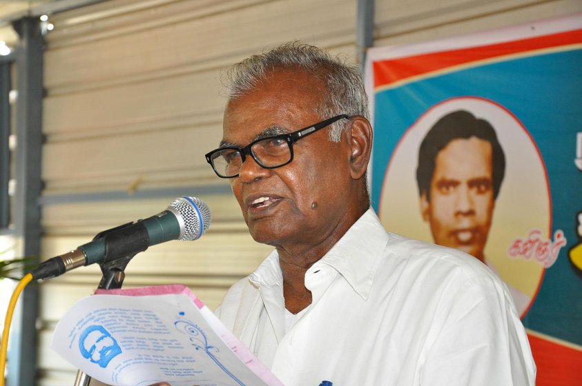 Nallakannu remained at the forefront of many battles, including the freedom movement, social reform movements and the anti-feudal struggles. Being felicitated (right) by comrades and friends in Chennai