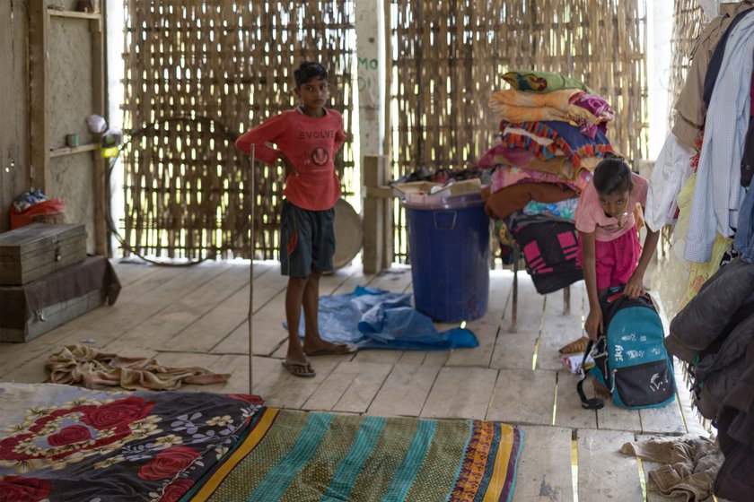 Puja and her brother, Dipanjay (left)