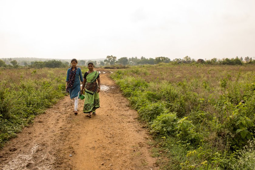 With no space for a toilet in their homes, or a public toilet in their colony, the women go to the open fields around. Most of them work on farms as daily wage labourers and hand pollinators, but there too sanitation facilities aren't available to them